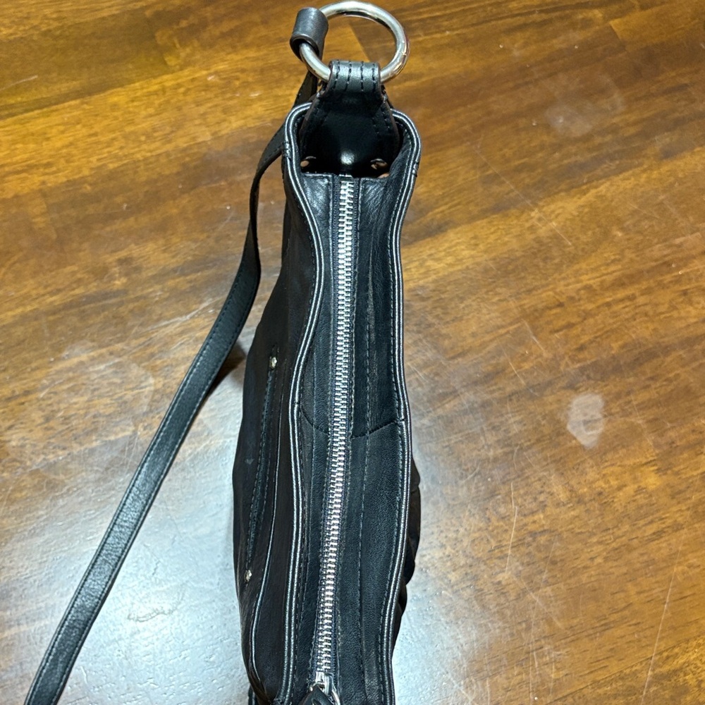 B. Makowsky Black Leather Shoulder Bag - Picture 8 of 8